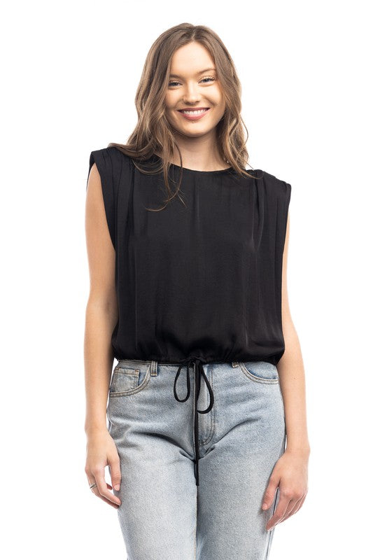 Cami Black Shoulder Neck Top