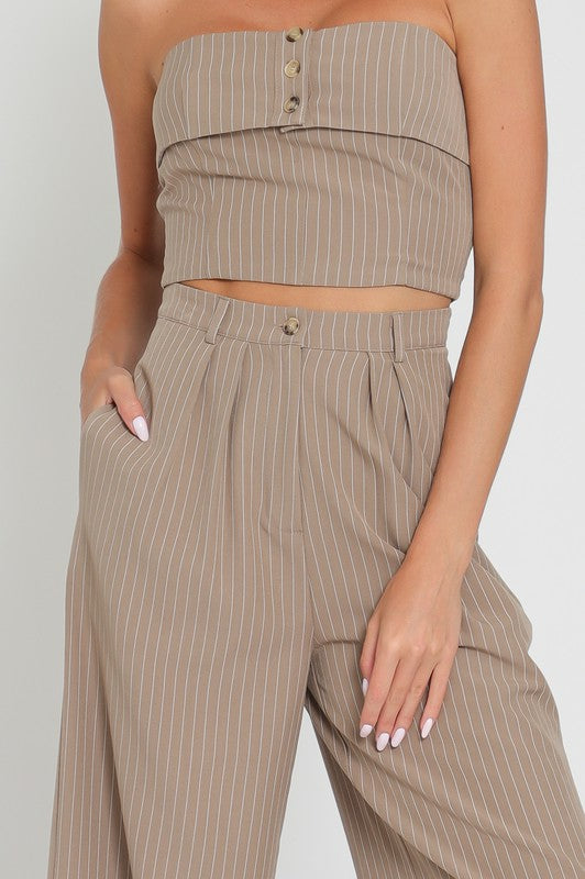 Ariana Vest Tube Long Pants Set