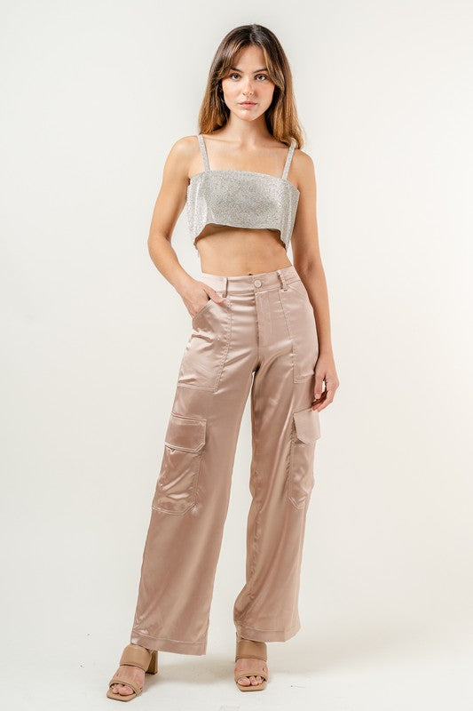 Zulma Satin Cargo Pant