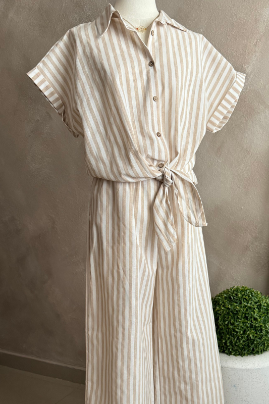 Striped Long Pant Set