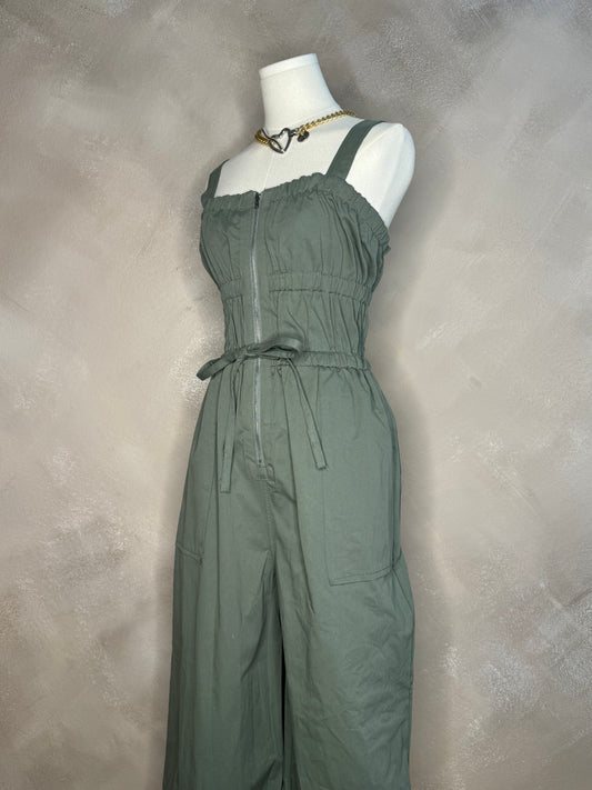 Olive Cargo Jumpsuit