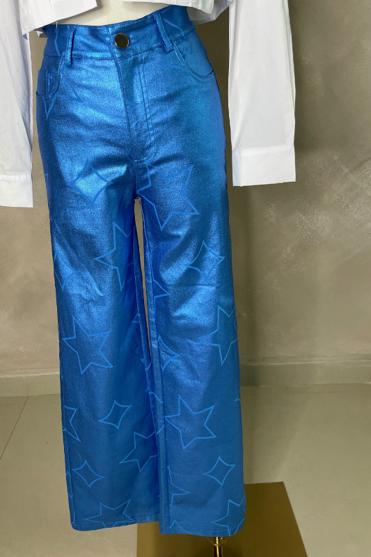 Kari Metallic Blue Pant