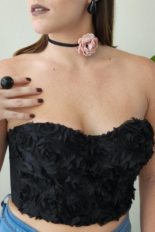 Corset Flower Black