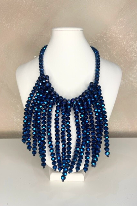 Blue Czech Crystals Necklace